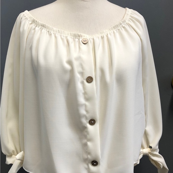 Vivace Cream, Loose fit, Boho, Peasant Style Blouse, Sz M, NWOT - Picture 6 of 10